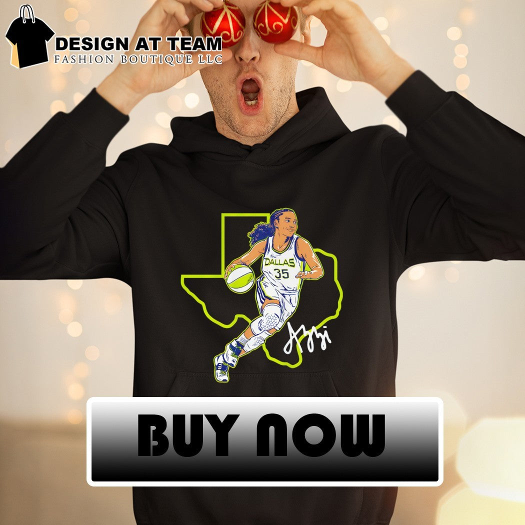 Azzi Fudd Dallas Wings WNBA Dallas State Star Texas map 2026 signature shirt