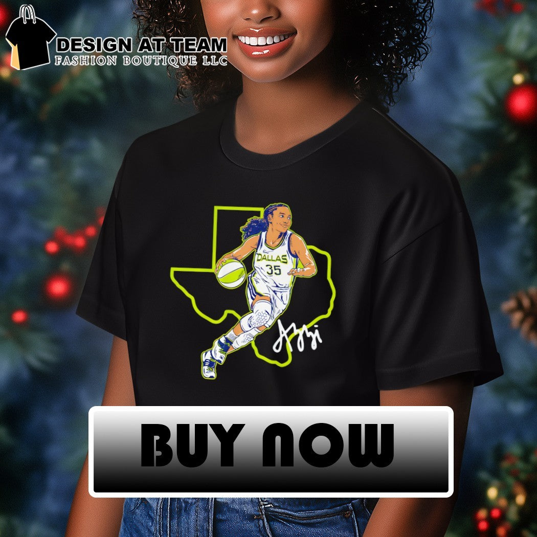 Azzi Fudd Dallas Wings WNBA Dallas State Star Texas map 2026 signature shirt