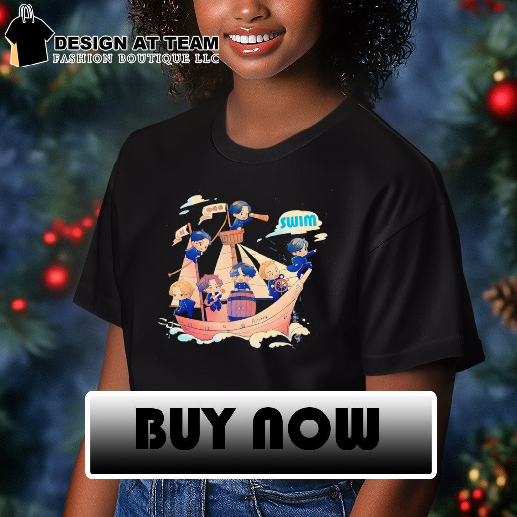 BTS Chibi Characters Sailing Ship meme shirt