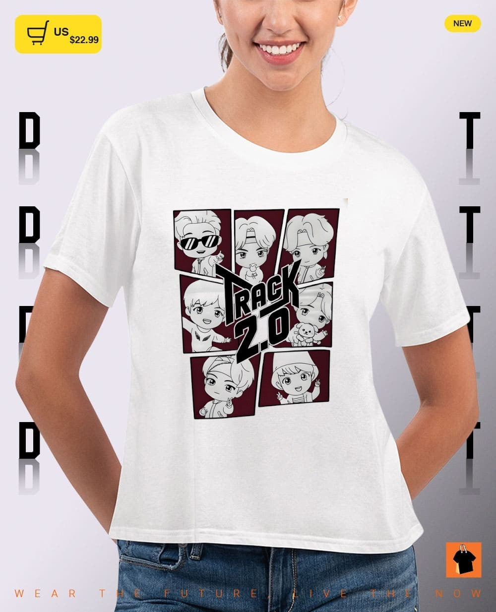 BTS Track 2.0 Chibi Fan Inspired Kpop graphic shirt