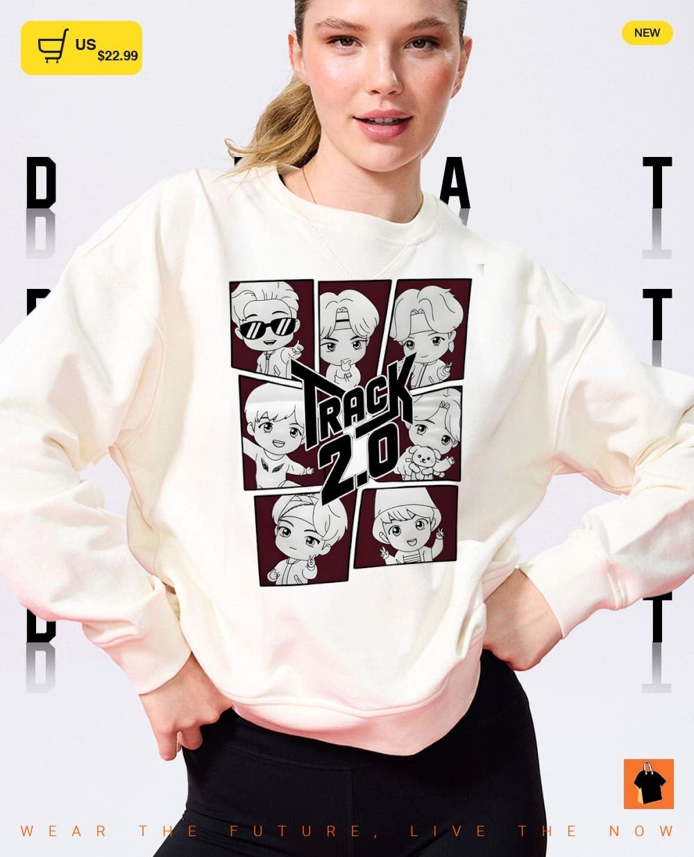 BTS Track 2.0 Chibi Fan Inspired Kpop graphic shirt