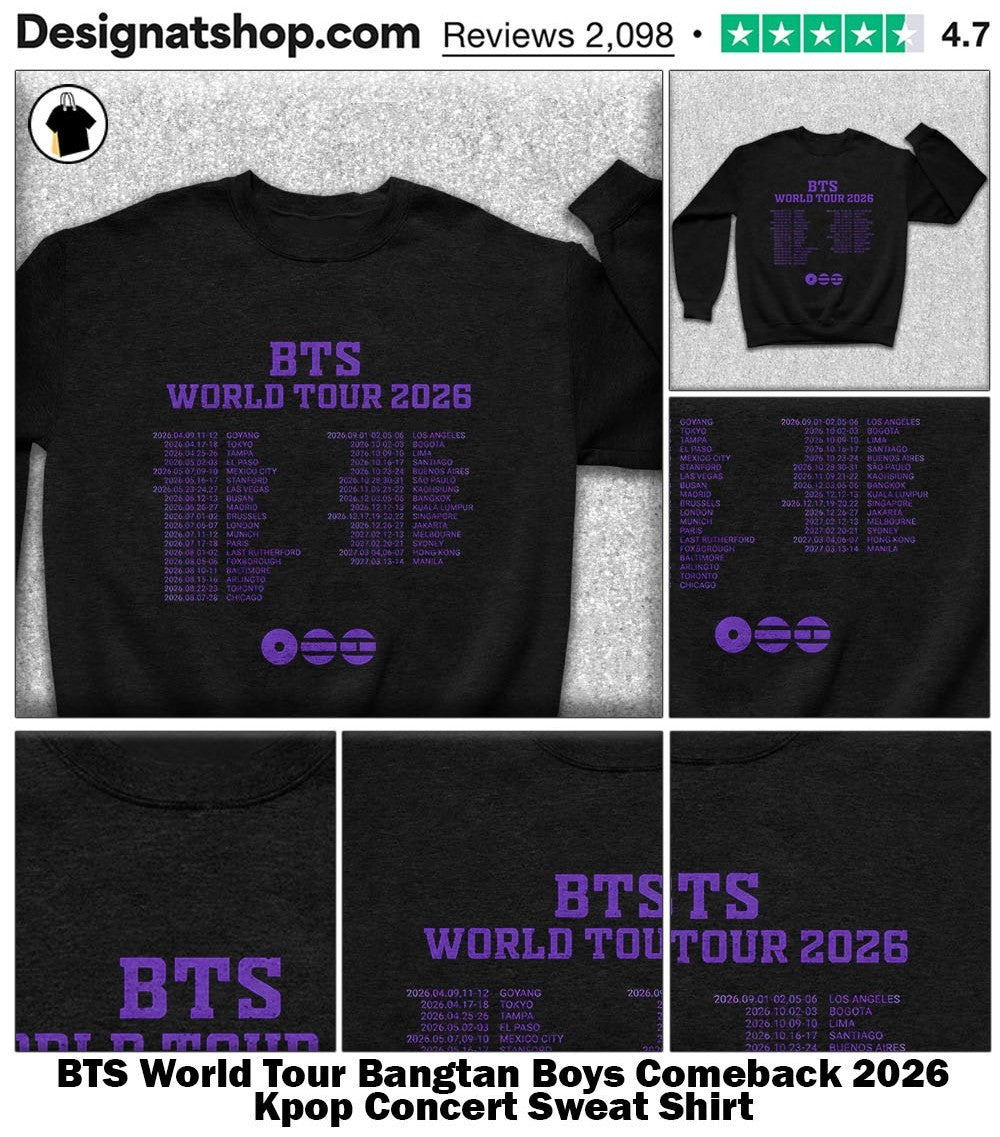 BTS World Tour Bangtan Boys Comeback 2026 Kpop Concert shirt