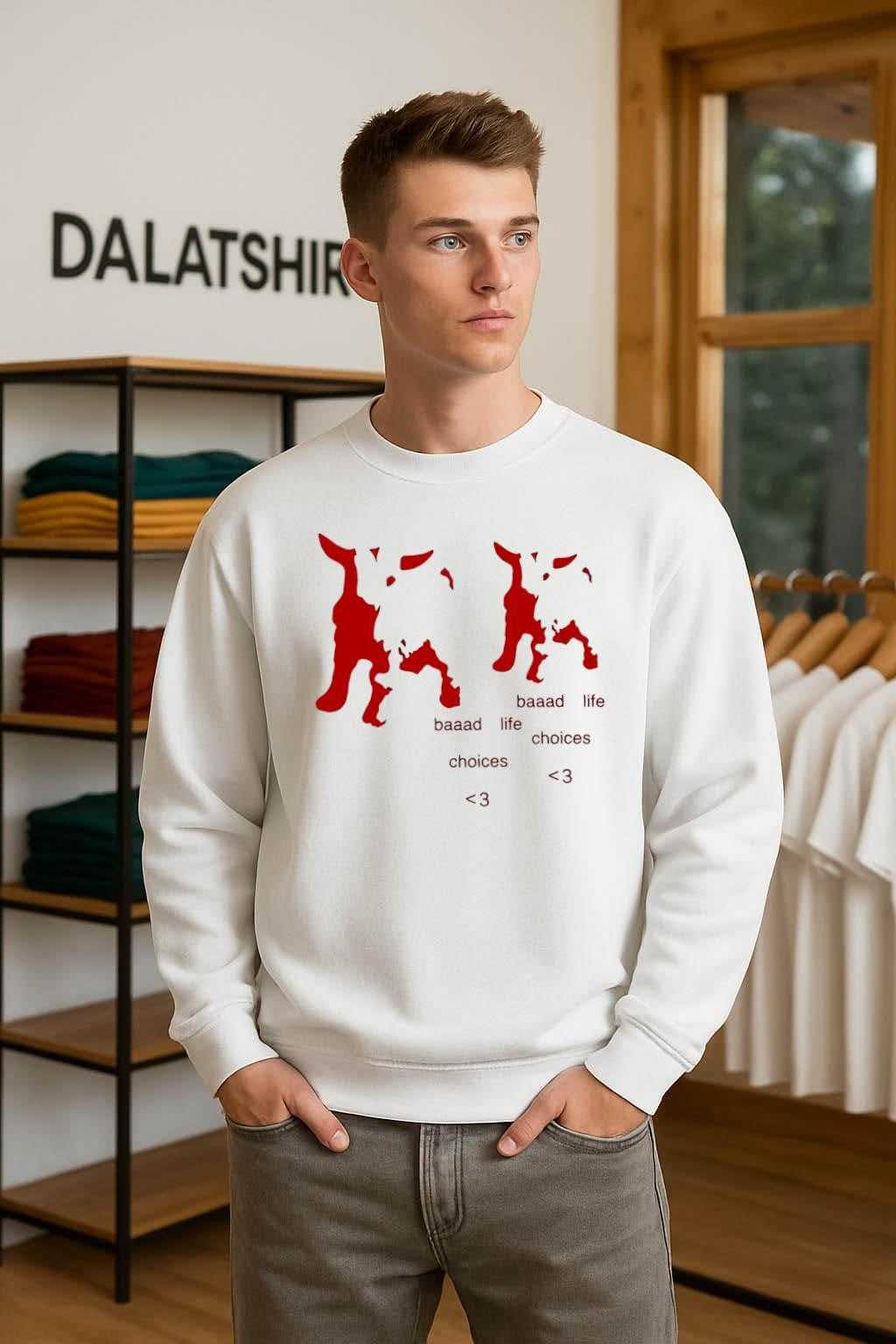 Baaad Life Choices Red Goat Silhouette Minimalist shirt