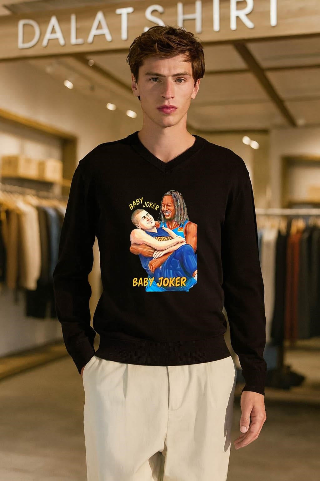Baby Joker Nikola Jokic Held by Shai Gilgeous-Alexander shirt