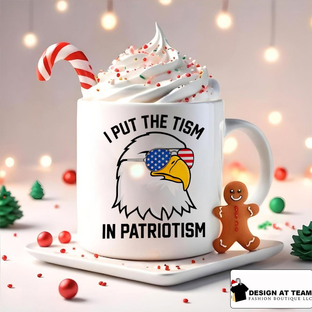 Bald Eagle American Flag Sunglasses I Put the tism in Patriotism 4th of July shirt