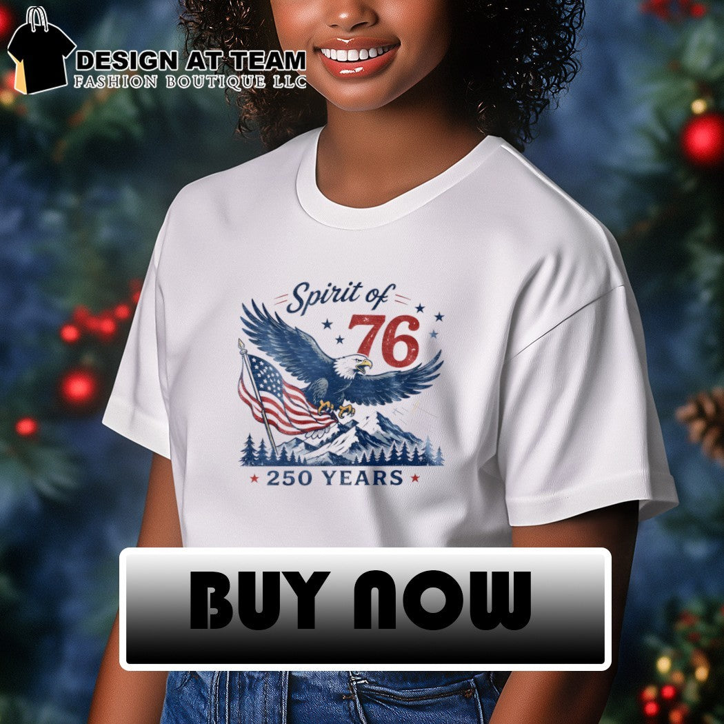 Bald Eagle American flag Landscape Spirit of 76 250 Years 4th of July shirt