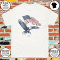 Bald eagle holding American flag 250 America shirt