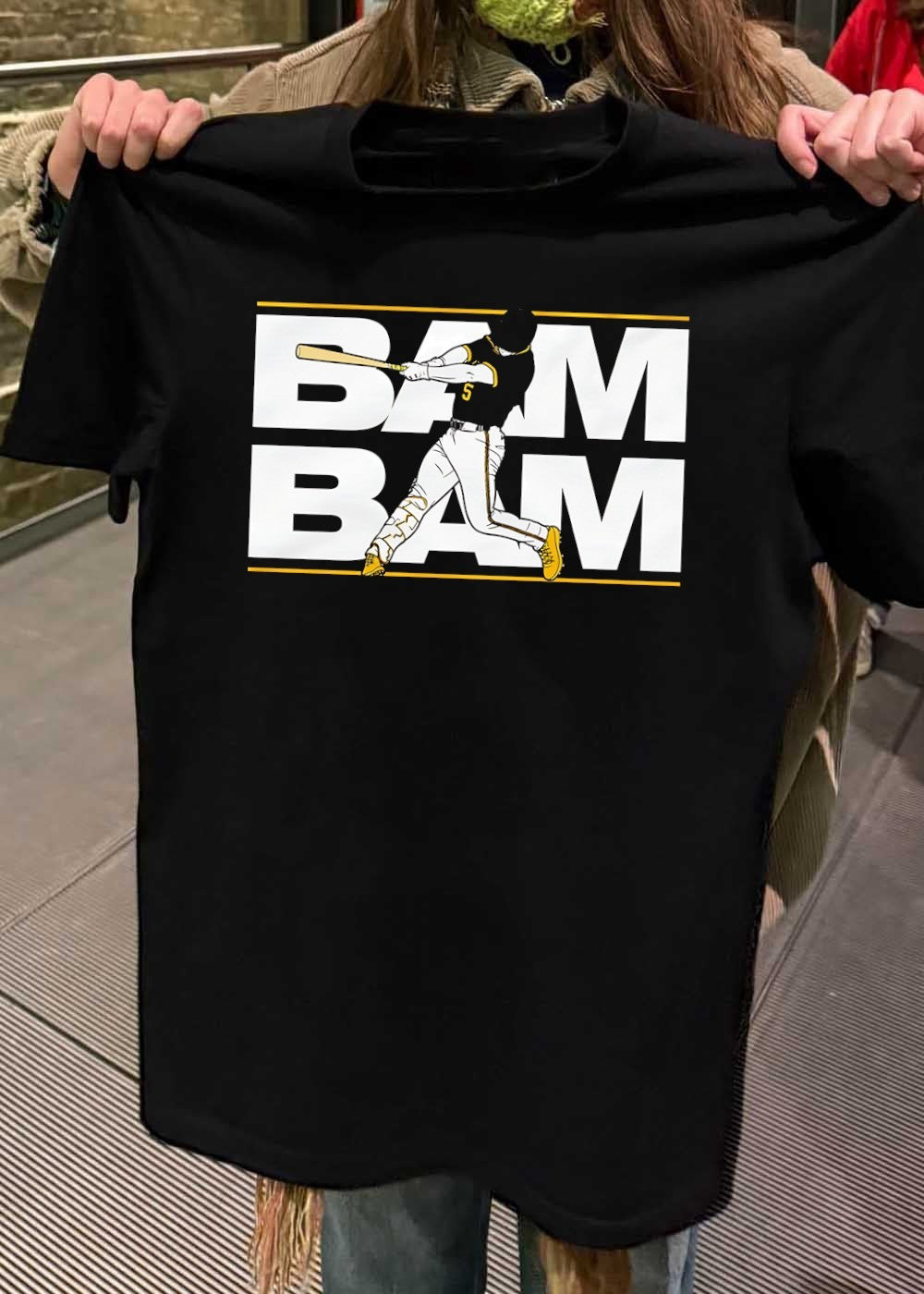 Bam Bam Baseball Player Hitting Home Run Pittsburgh Pirates T-Shirt