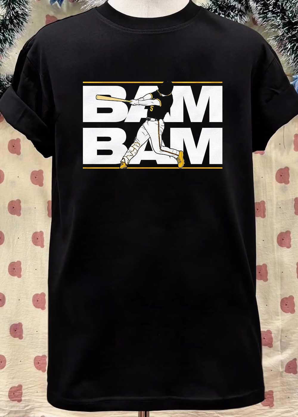 Bam Bam Baseball Player Hitting Home Run Pittsburgh Pirates T-Shirt