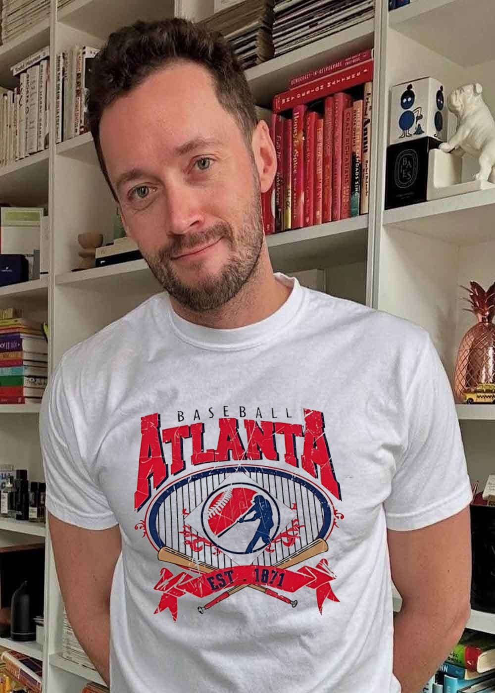 Baseball Atlanta Est 1871 Sporty Batter Crossing Bats Graphic T-Shirt