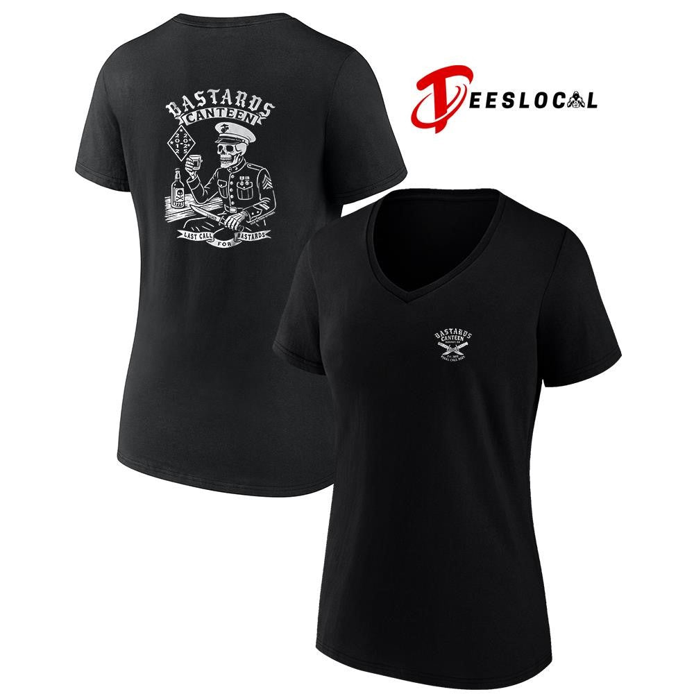 Bastards canteen last call for Bastards skeleton graphic shirt