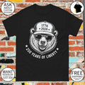 Bear wearing a cap with 1776 2026 and 250 years of liberty 4th of July shirt