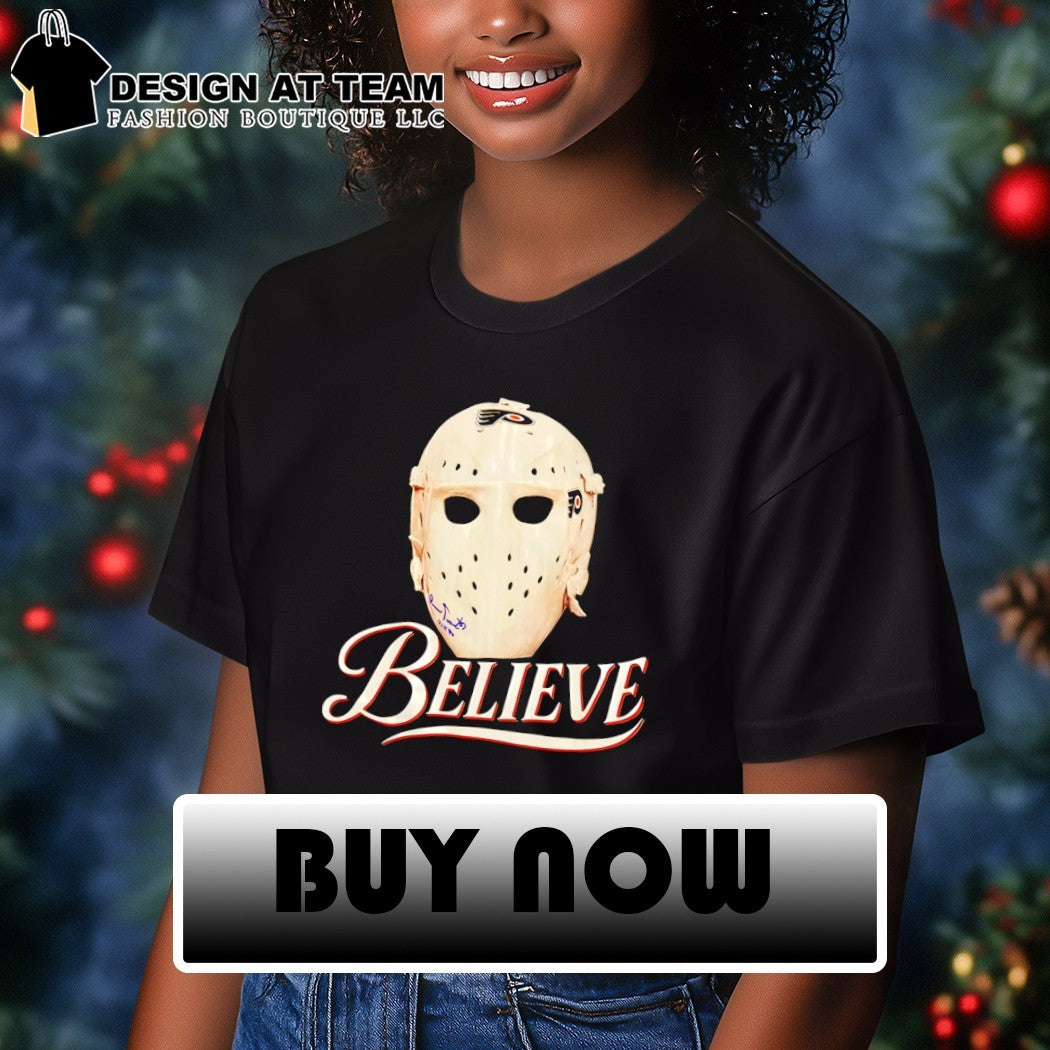 Believe Jason Vahooeae mask Flyers hockey shirt