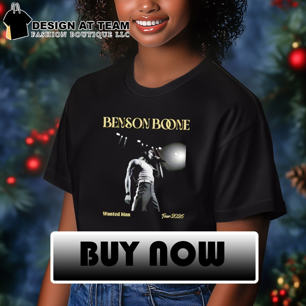 Benson Boone Wanted Man Tour 2026 poster shirt