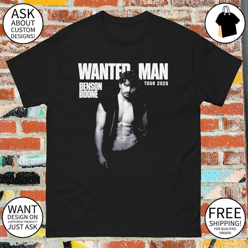 Benson Boone Wanted Man Tour 2026 poster vintage shirt