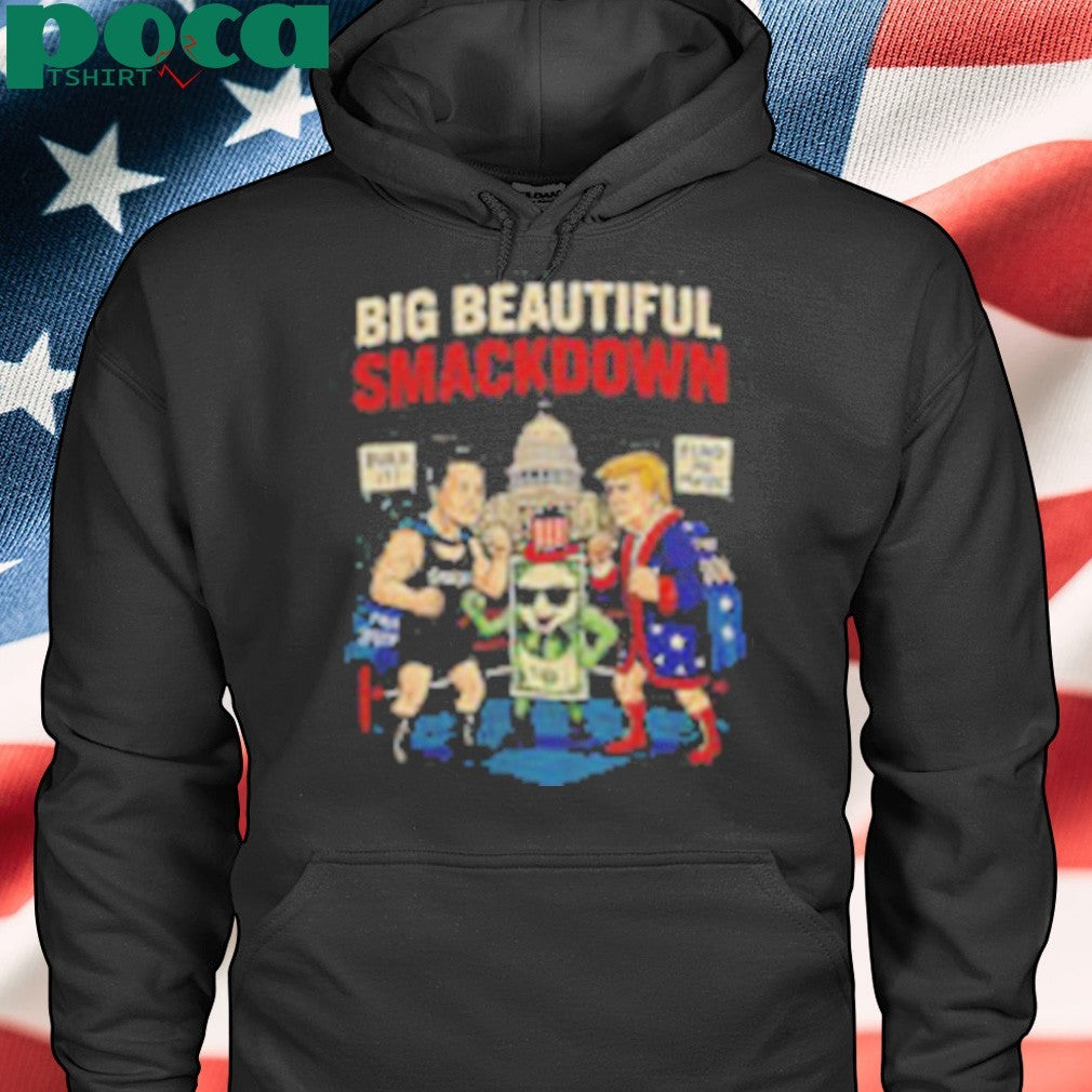 Big Beautiful Smackdown Trump and Musk boxing Match parody shirt