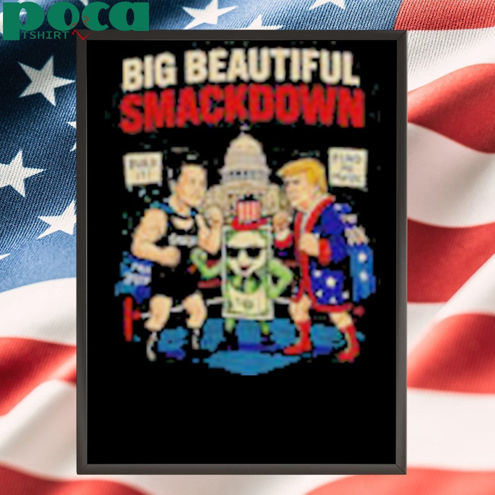 Big Beautiful Smackdown Trump and Musk boxing Match parody shirt