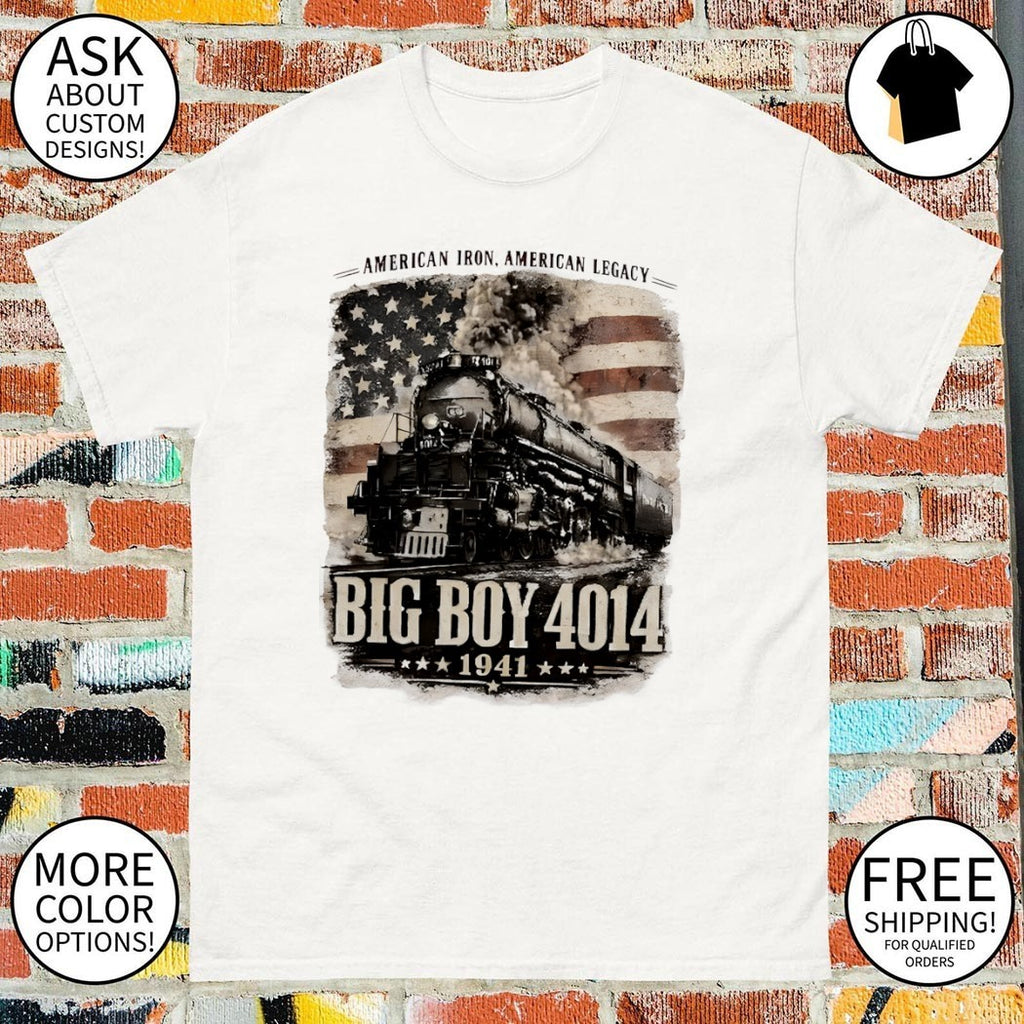 Big Boy 4014 Steam Locomotive 1941 American flag vintage shirt