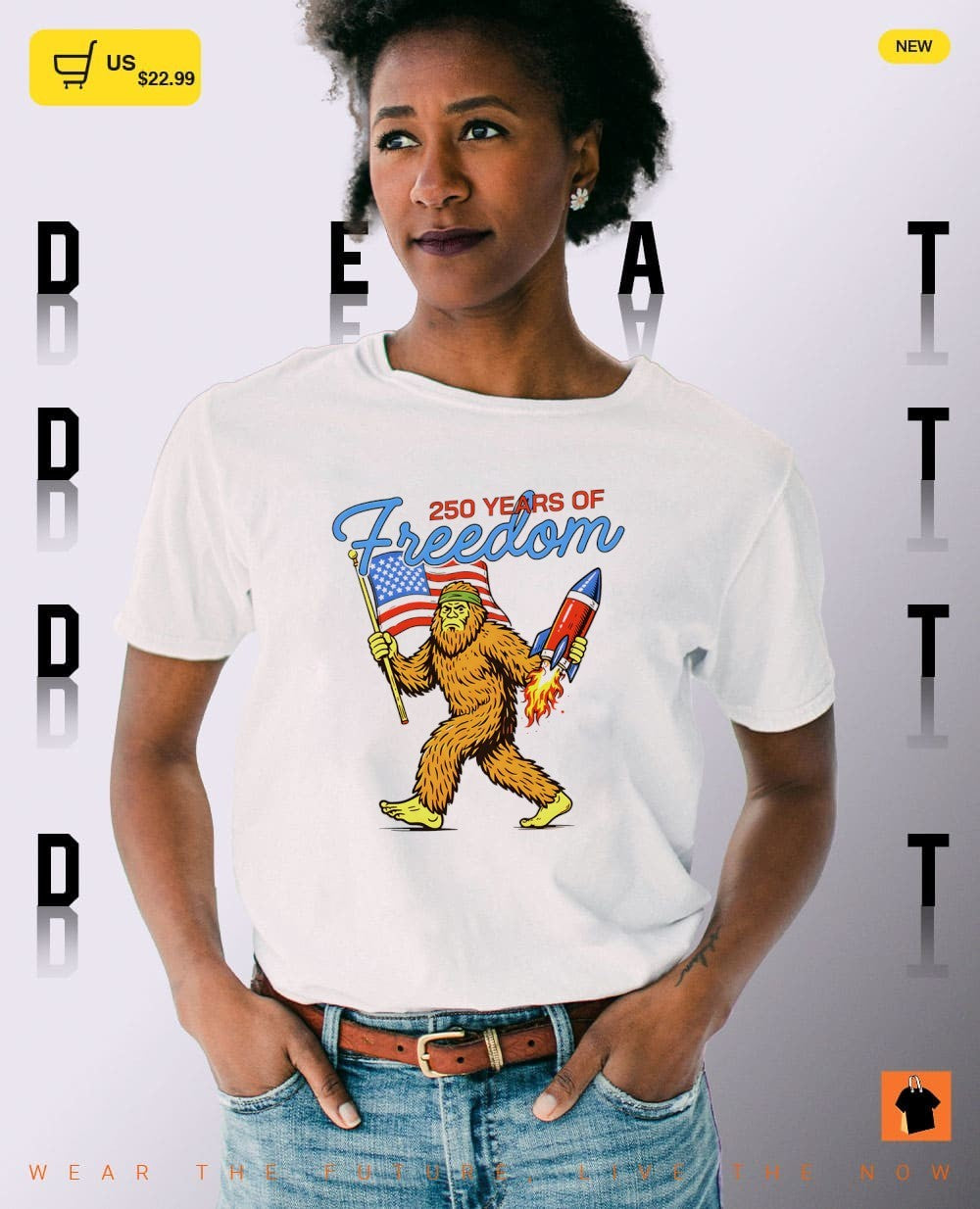 Bigfoot 250 years of freedom American flag shirt