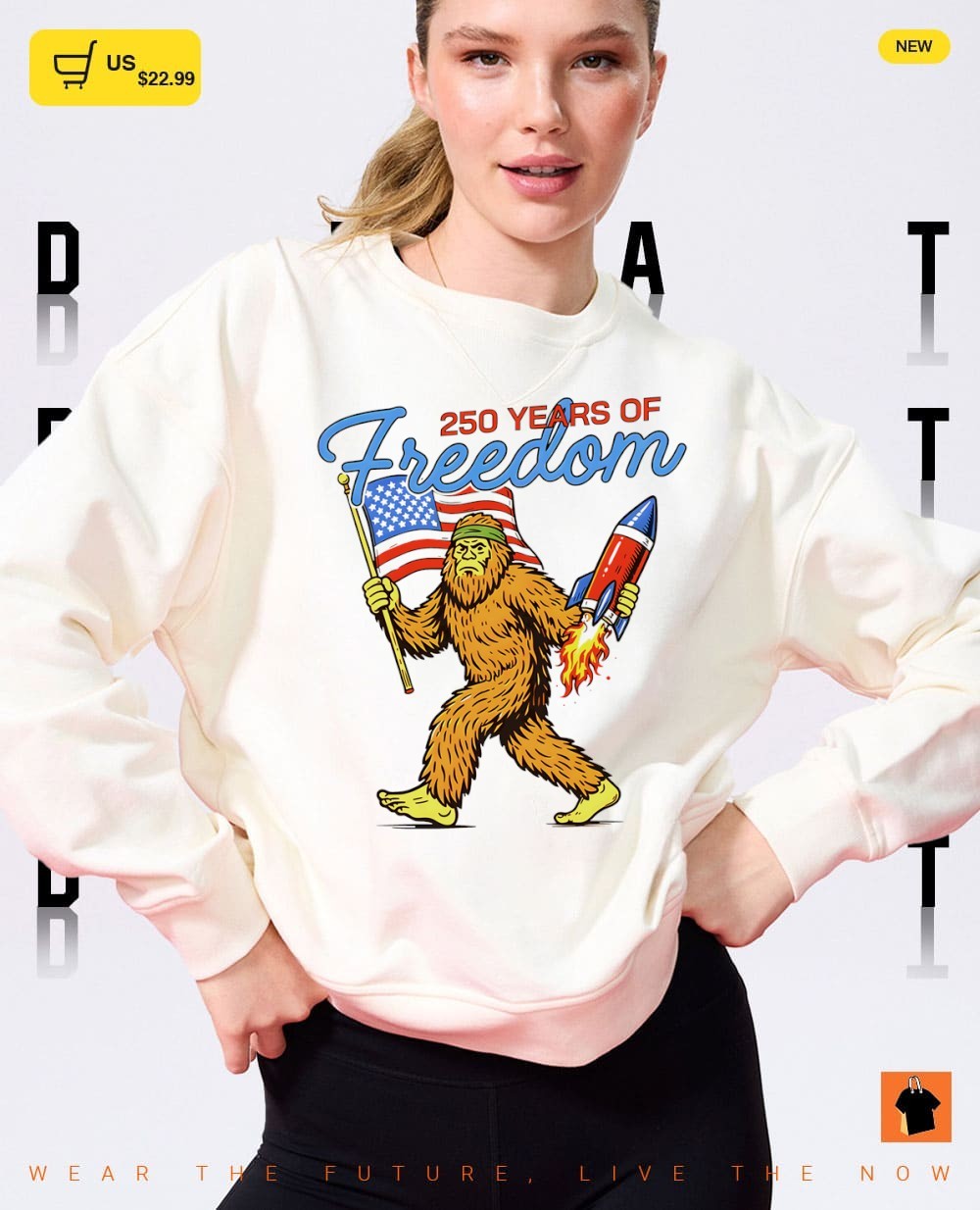 Bigfoot 250 years of freedom American flag shirt
