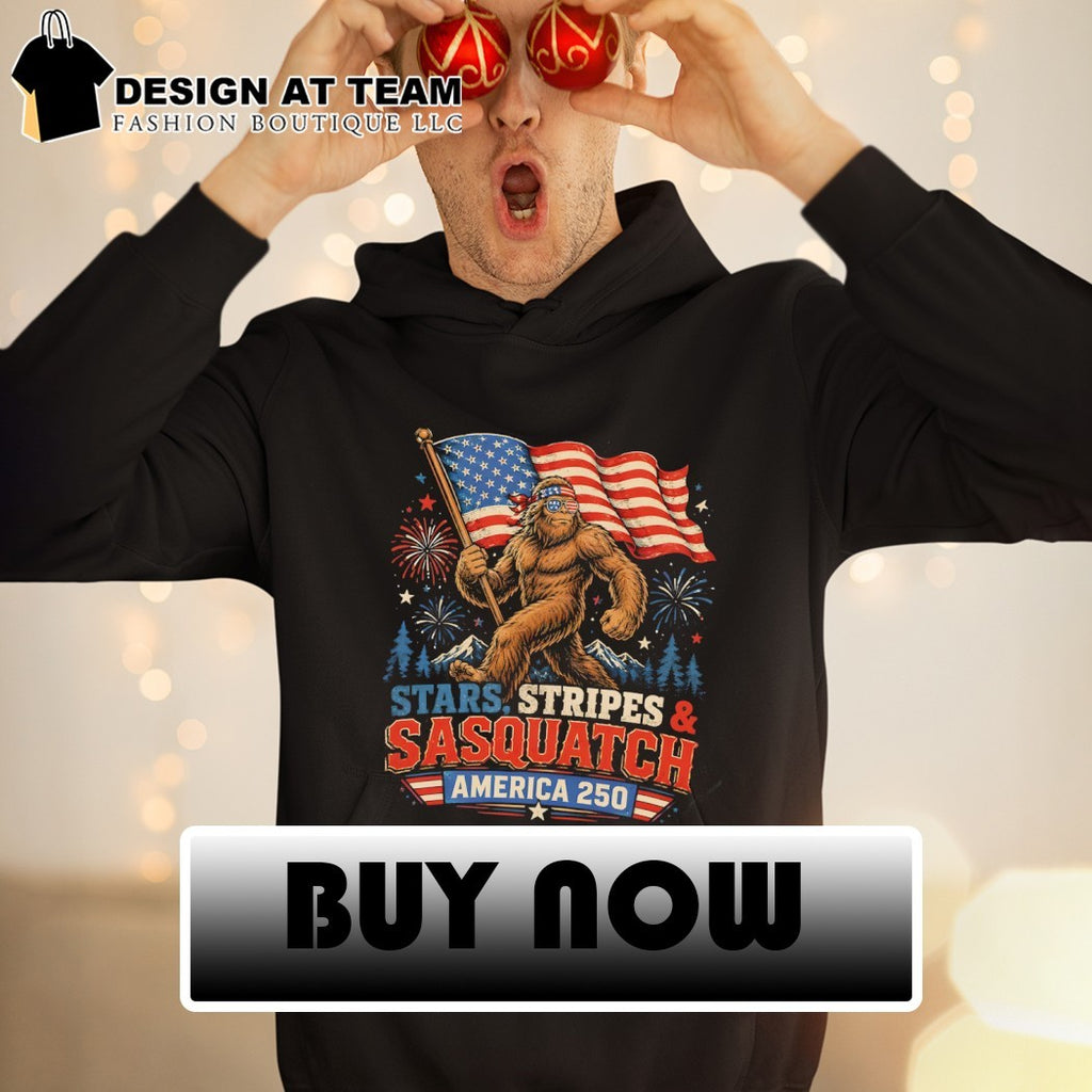 Bigfoot Stars Stripes Sasquatch Patriotic America 250 Years 4th of July shirt