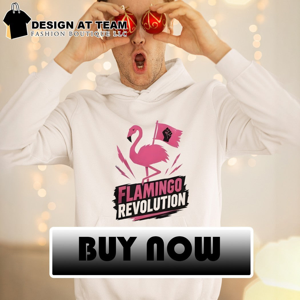 Bird Flamingo raising the Fist flag Flamingo Revolution shirt