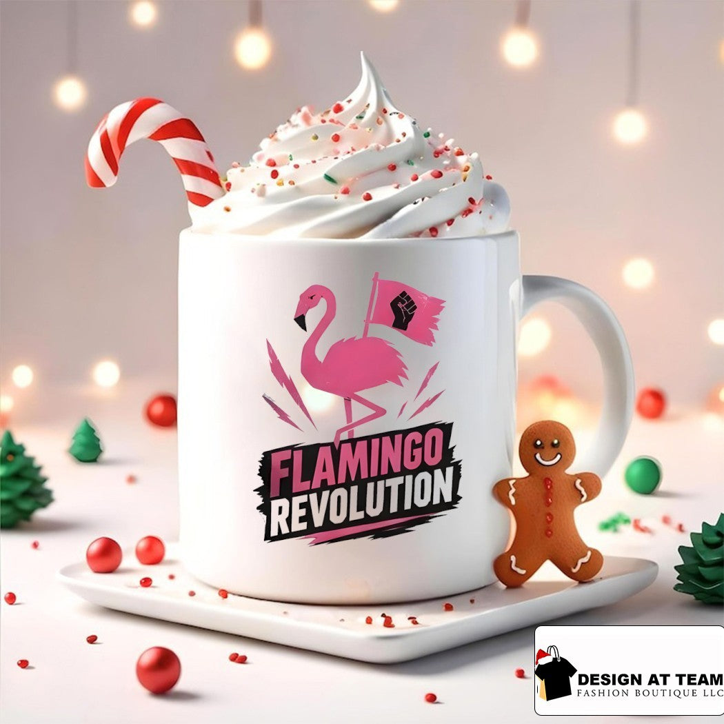 Bird Flamingo raising the Fist flag Flamingo Revolution shirt