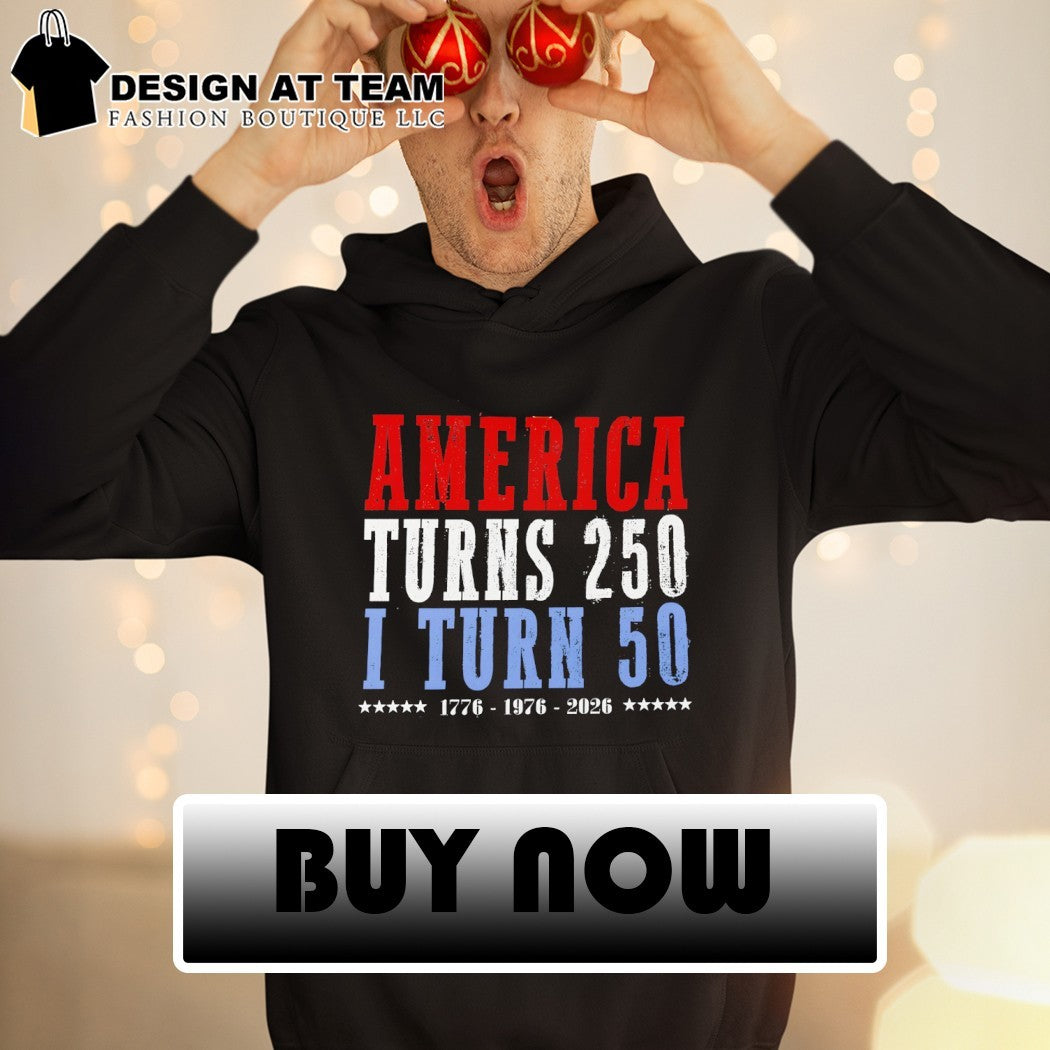 Birthday milestone tee featuring America turns 250 and I turn 50 years shirt