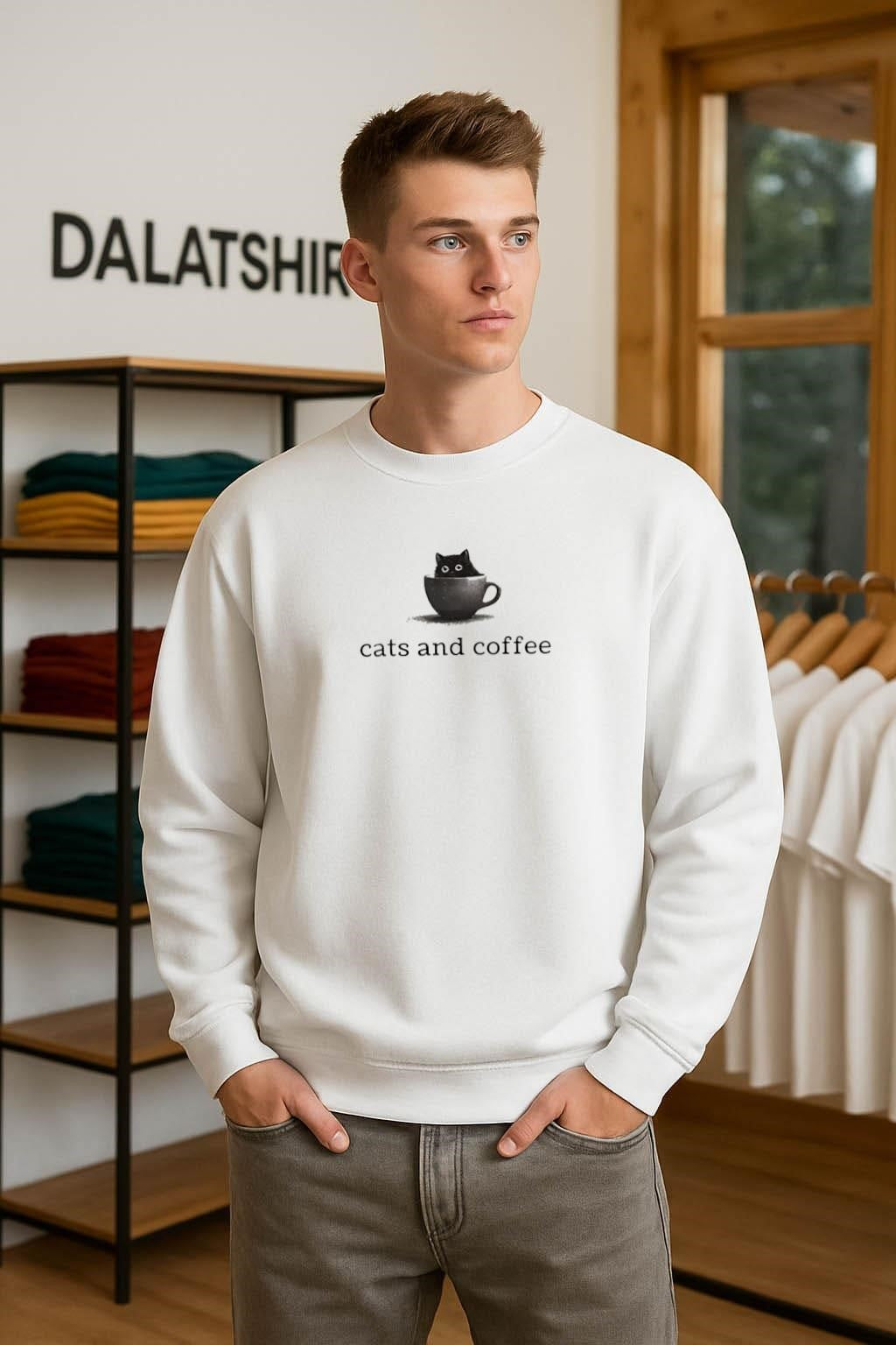 Black Cat In Coffee Cup Cats And Coffee shirt