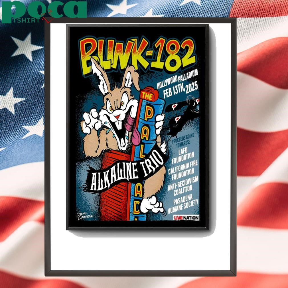 Blink-182 Los Angeles, CA Feb 13 2025 Hollywood Palladium Poster shirt