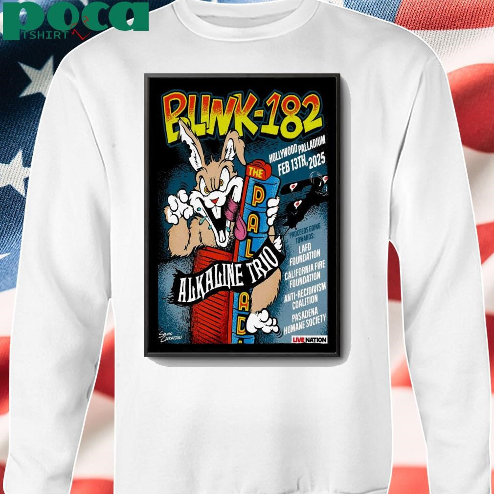 Blink-182 Los Angeles, CA Feb 13 2025 Hollywood Palladium Poster shirt