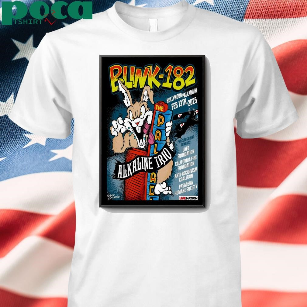 Blink-182 Los Angeles, CA Feb 13 2025 Hollywood Palladium Poster shirt