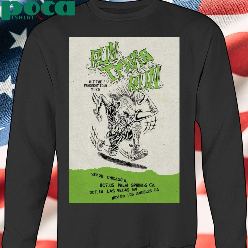 Blink-182 Run Travis Run Tour 2025 Poster T-shirt