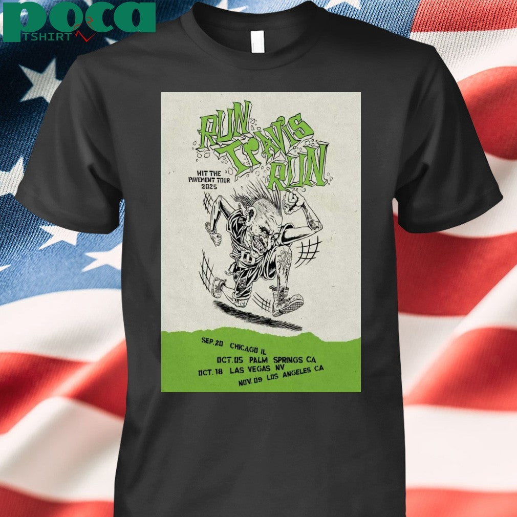 Blink-182 Run Travis Run Tour 2025 Poster T-shirt
