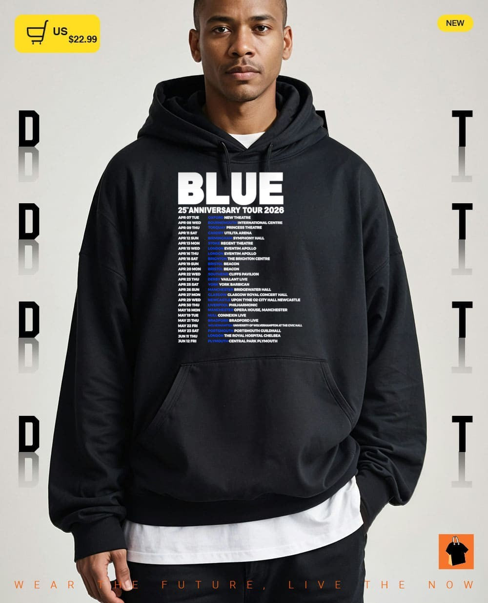 Blue 25th Anniversary Tour 2026 Concert Date shirt