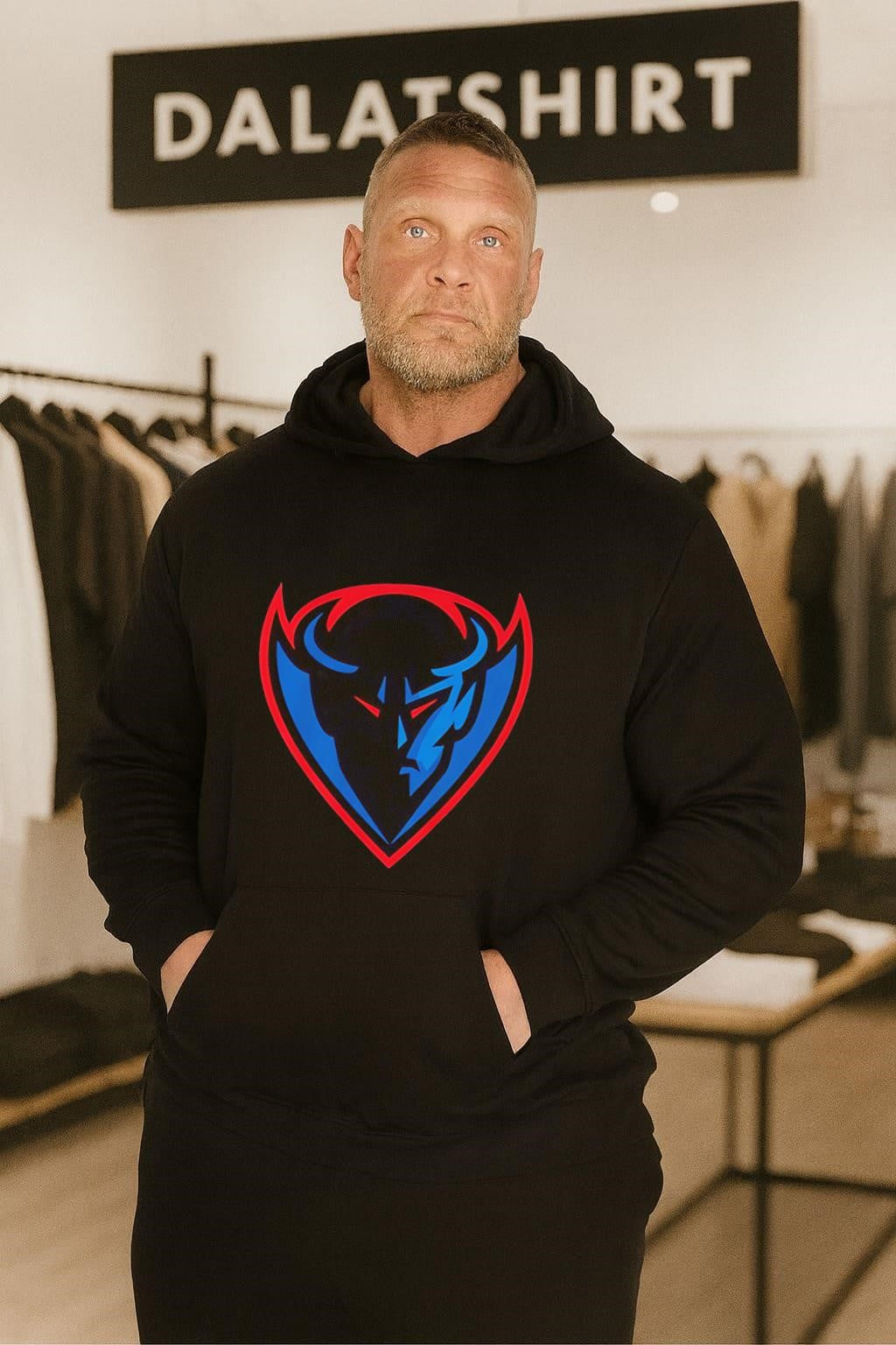 Blue Demon Shield Logo Sports Team Identity Graphic shirt