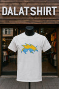 Blue and Yellow Stylized Electric Wolf Lightning Creature shirt