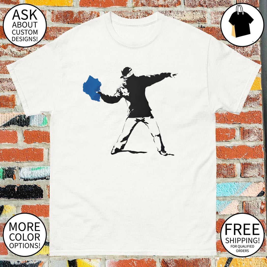 Blue strip paint Thrower Team Algae political shirt