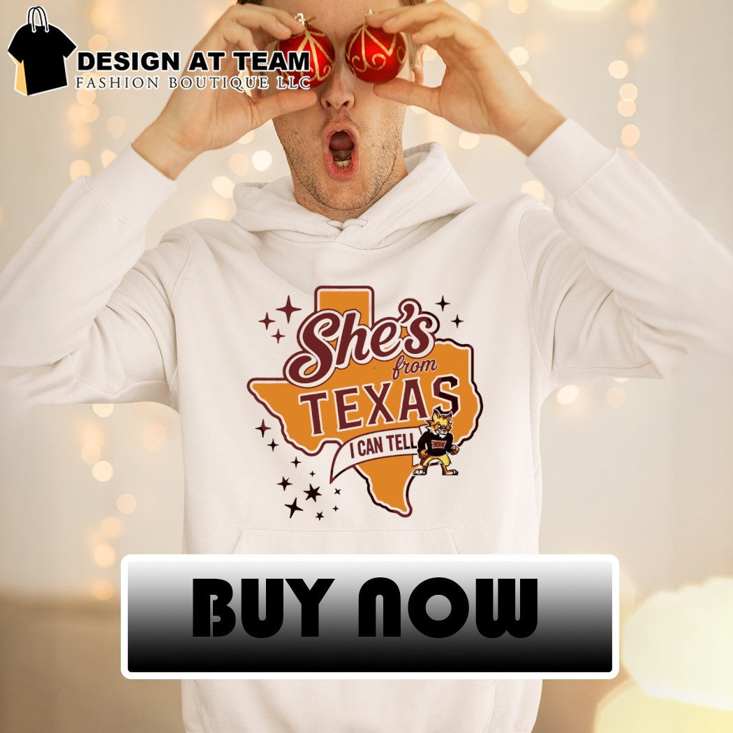 Bobcat She’s from Texas I can tell Texas State University Football Map shirt