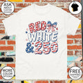 Bow Red White and 250 Anniversary USA flag 4th of July shirt