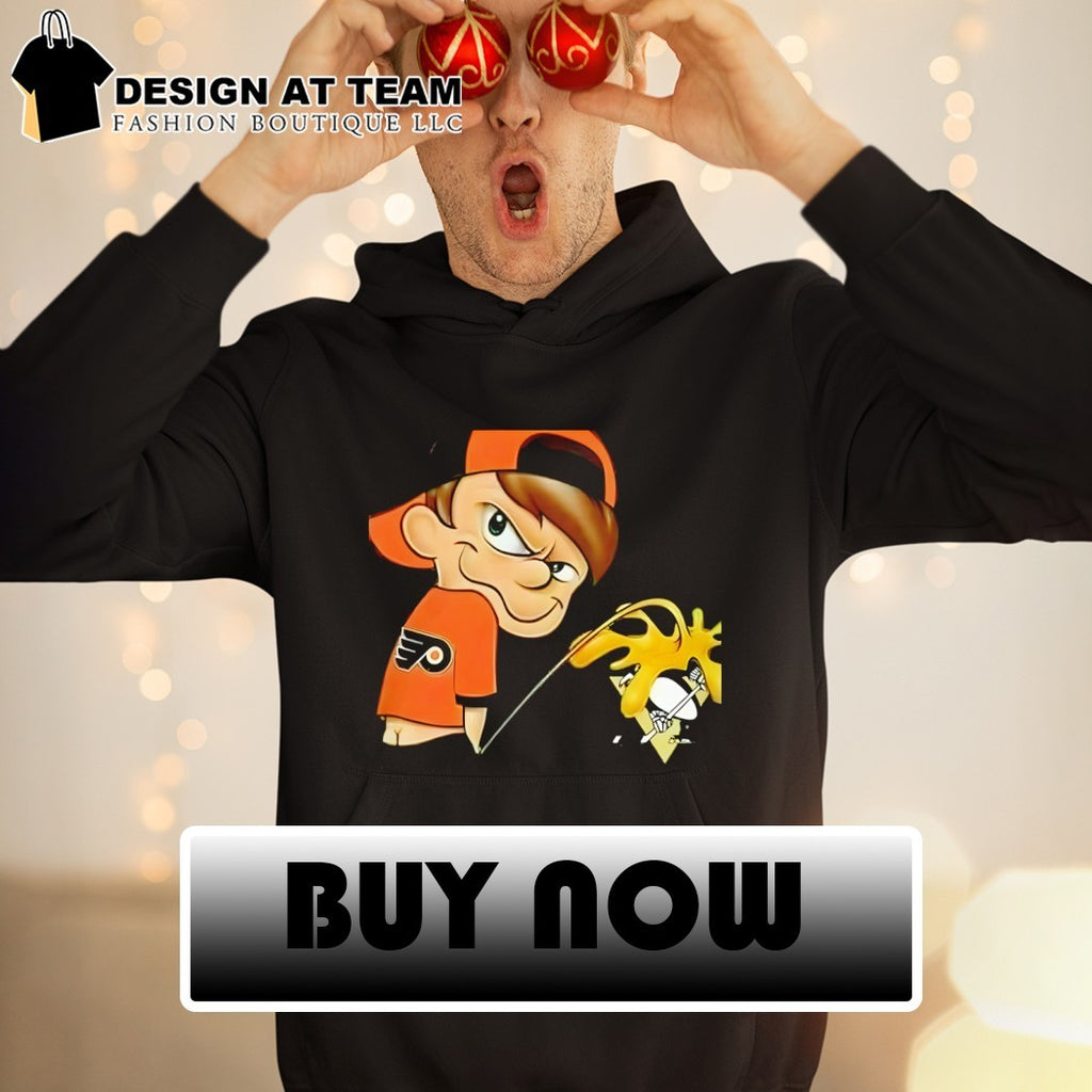 Boy Philadelphia Flyers piss on Pittsburgh Penguins Hockey meme shirt