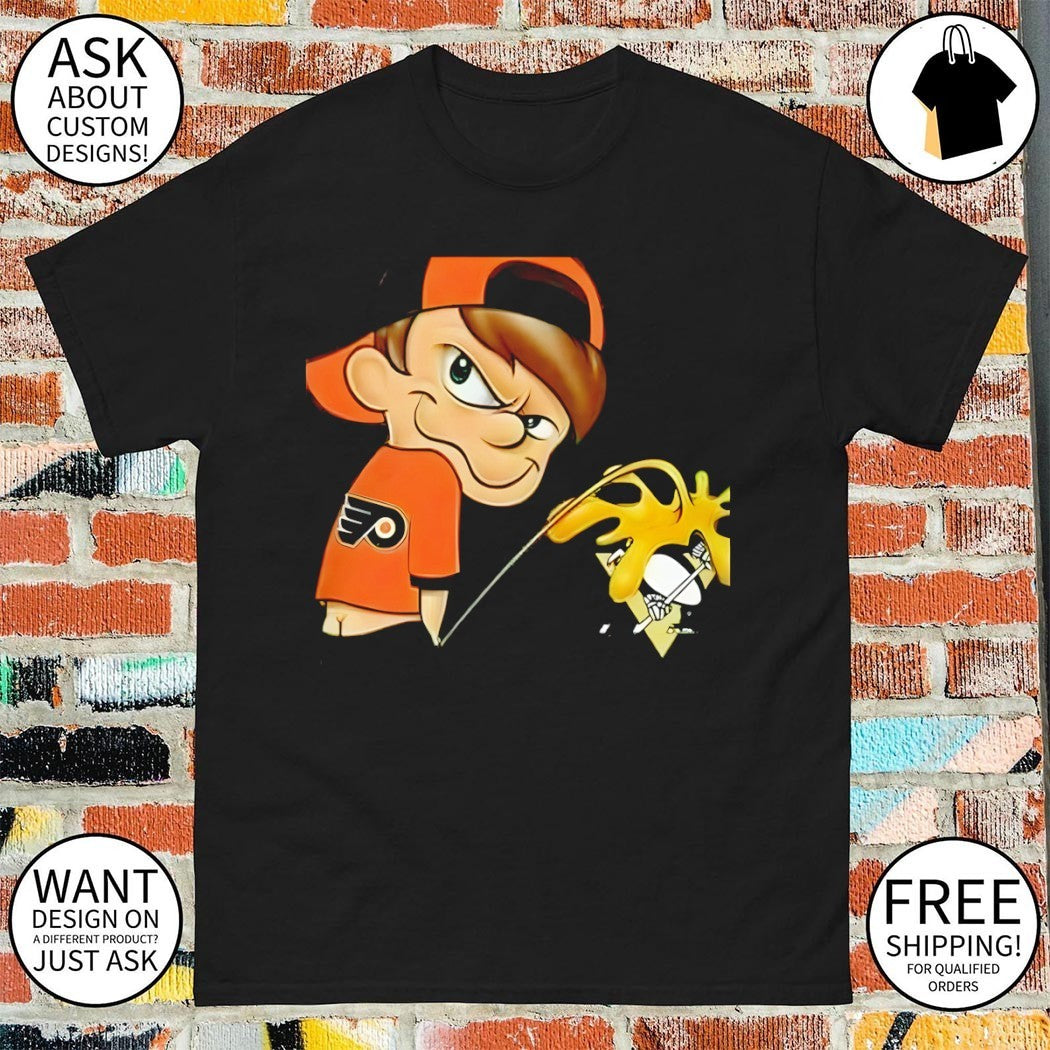 Boy Philadelphia Flyers piss on Pittsburgh Penguins Hockey meme shirt