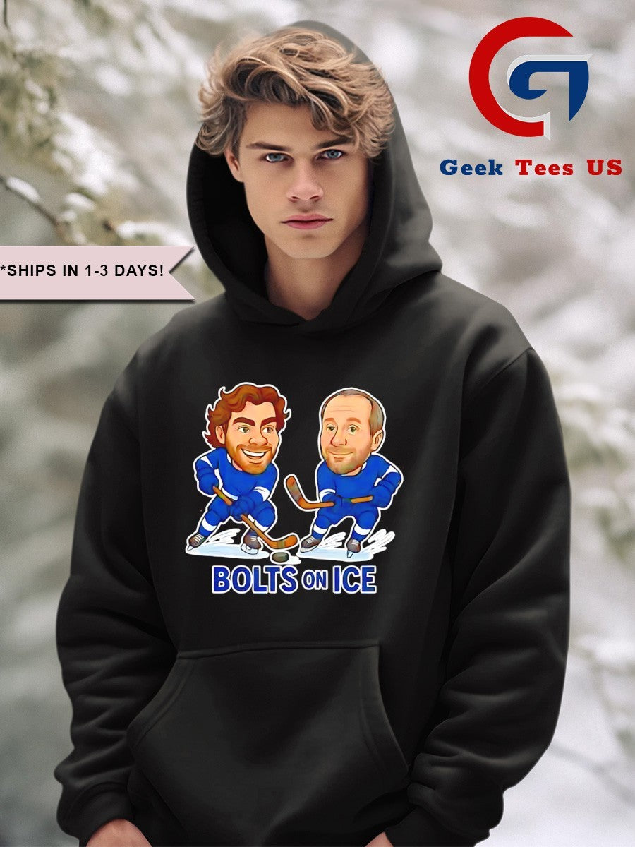 Brayden Point and Nikita Kucherov Bolts On Ice Hockey caricatures shirt
