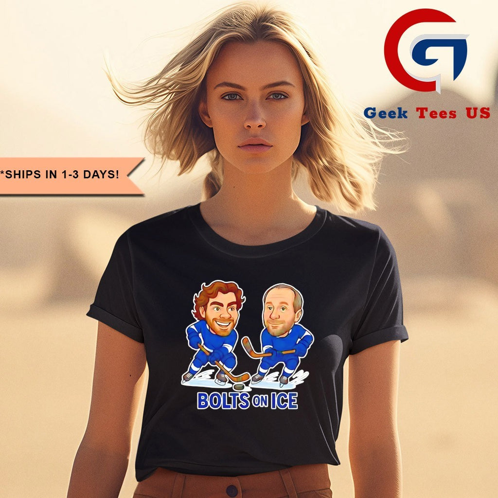 Brayden Point and Nikita Kucherov Bolts On Ice Hockey caricatures shirt