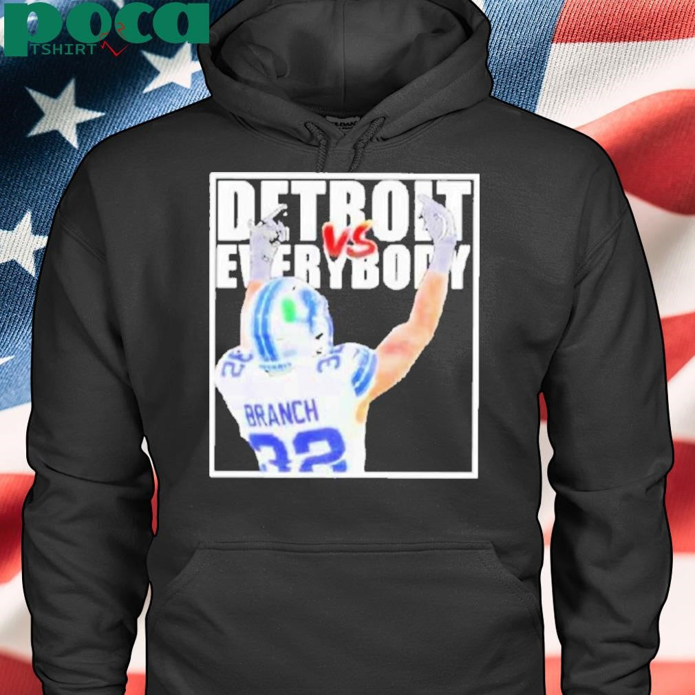 Brian Branch Vs Everybody Detroit Lions Middle Finger Shirt
