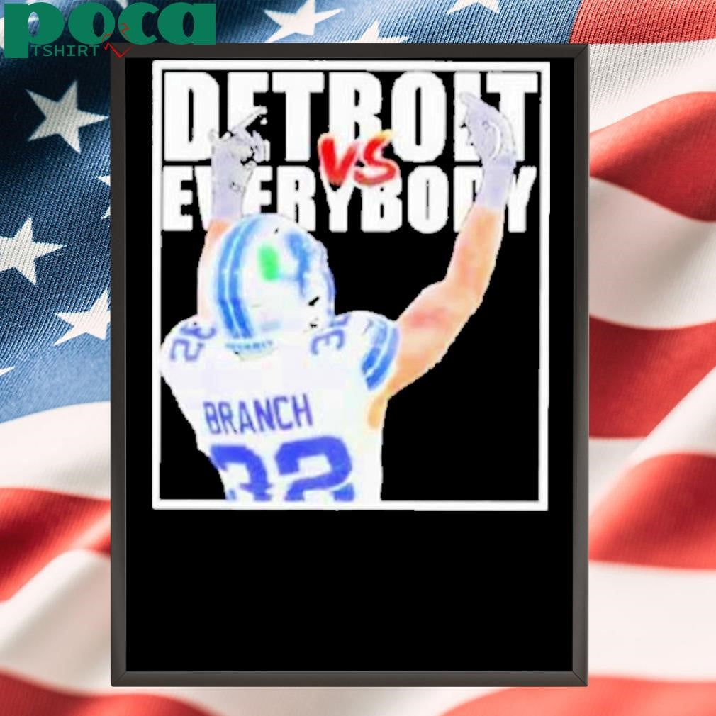 Brian Branch Vs Everybody Detroit Lions Middle Finger Shirt