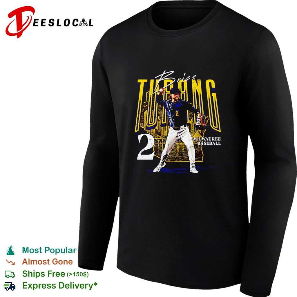 Brice Turang Milwaukee Brewers baseball number 2 shirt
