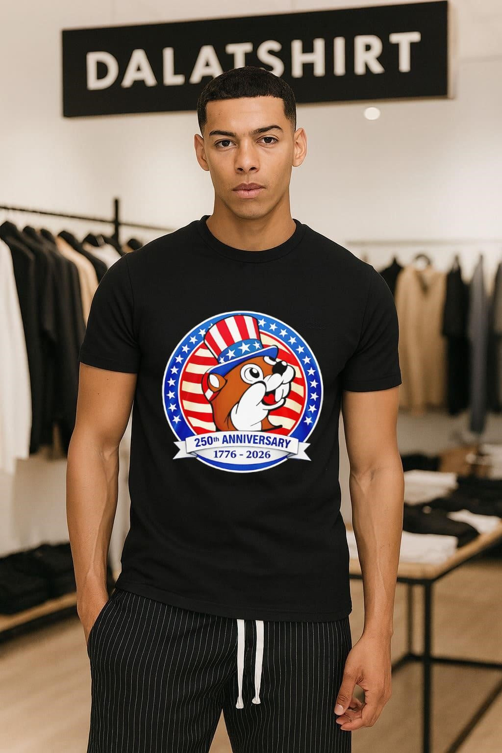 Buc-ee’s Beaver 250th Anniversary 1776-2026 Uncle Sam Patriot American Flag shirt