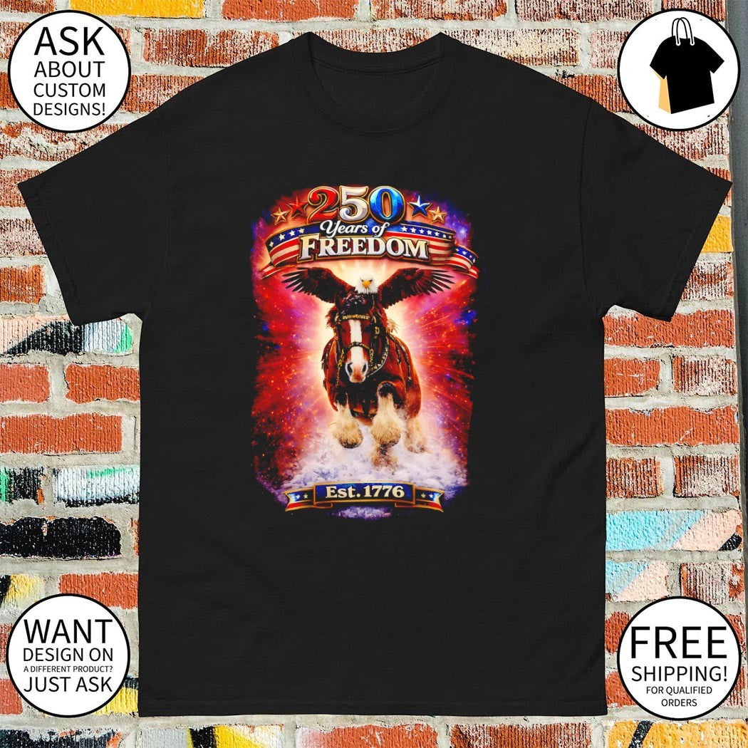 Budweiser Horse Eagle 250 Years of Freedom est 1776 American Patriotic shirt