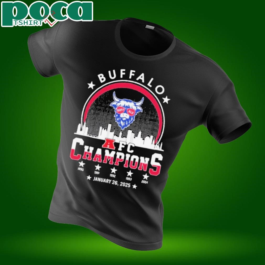 Buffalo American Football 2024 2025 AFC Champions The American Football Champs Skyline Logo Shirt